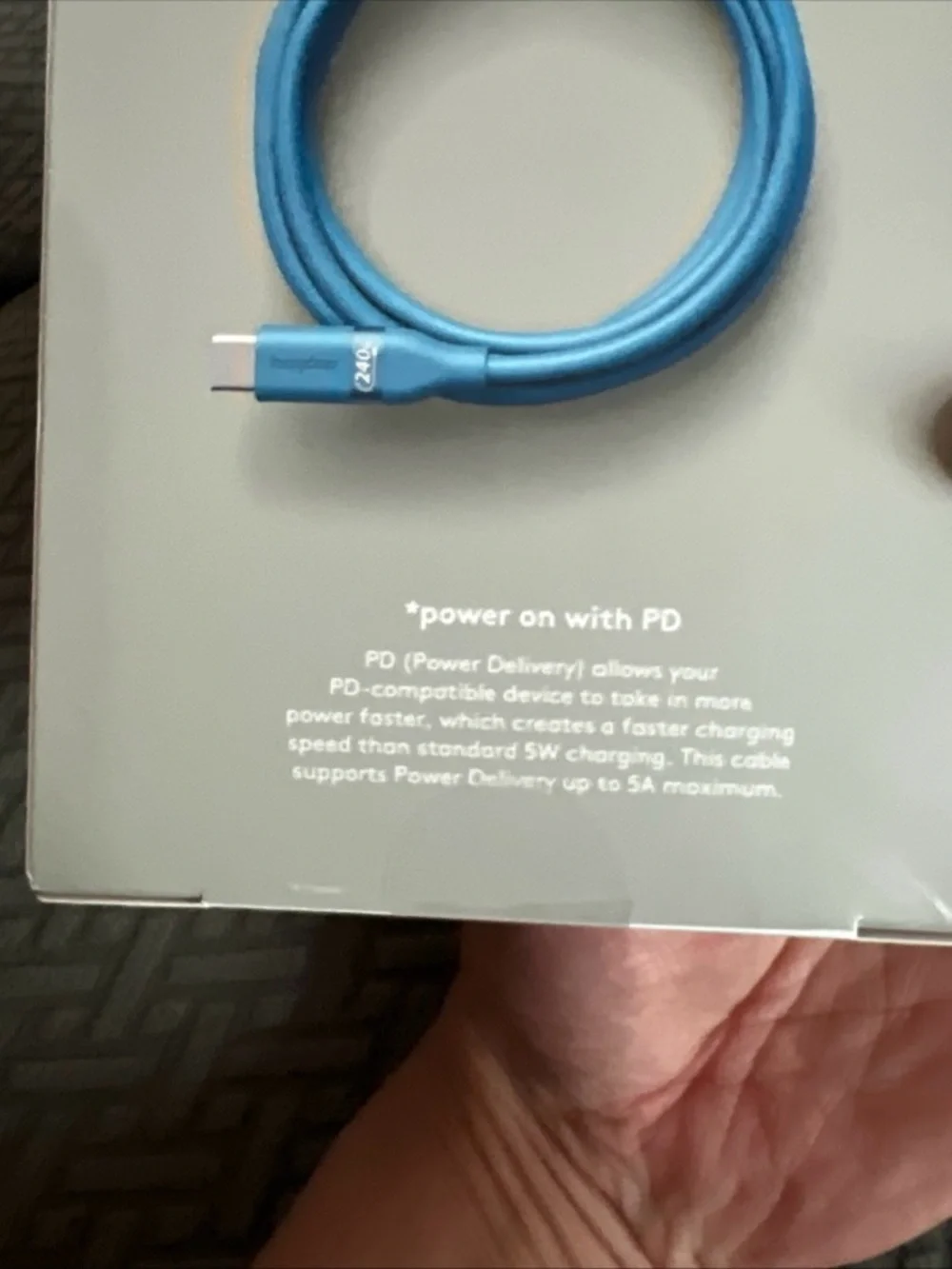 heyday Blue USB-C to USB-C Soft-Touch Fast Charging Cable - 6 ft
